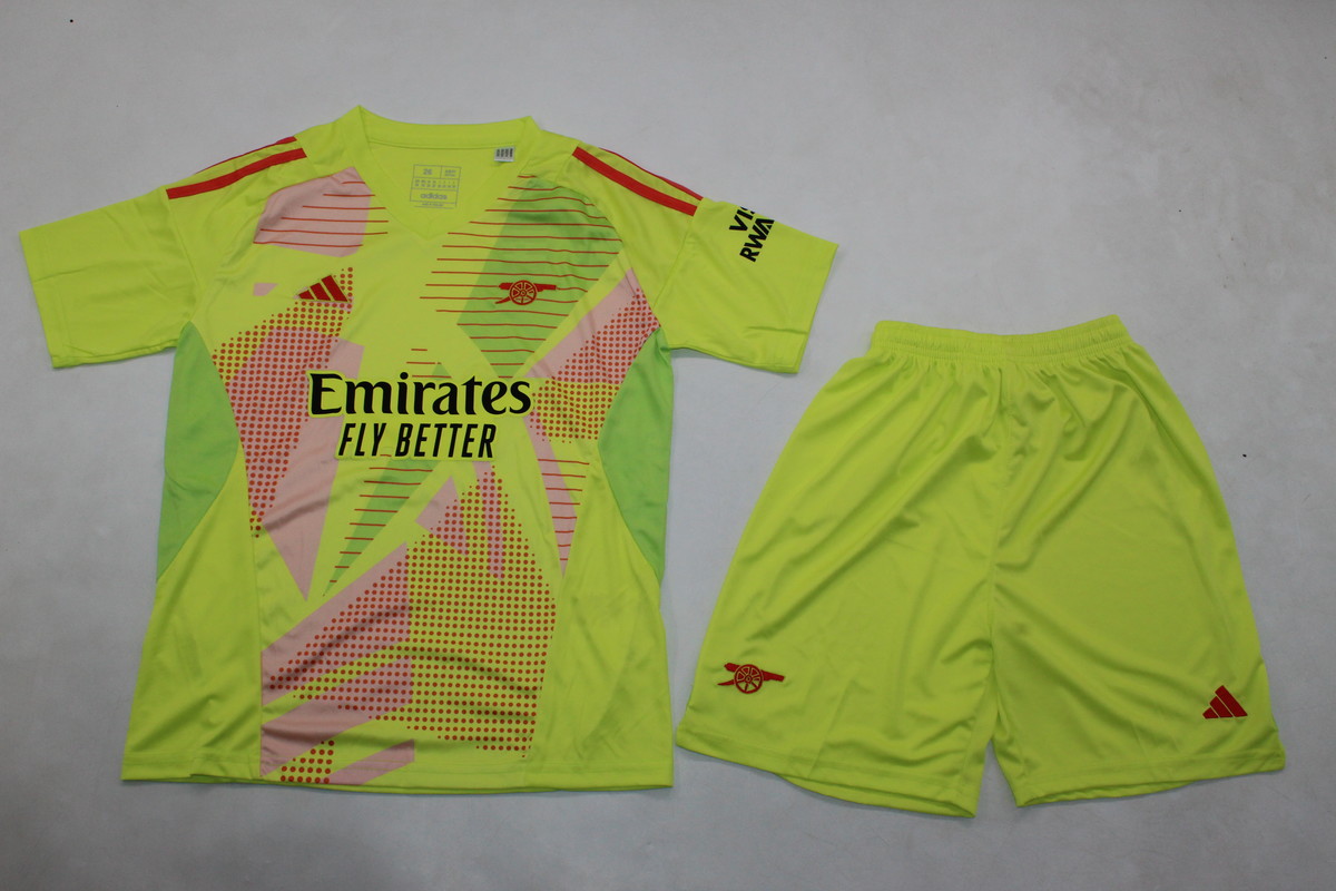 Kids-Arsenal 24/25 GK Green Soccer Jersey